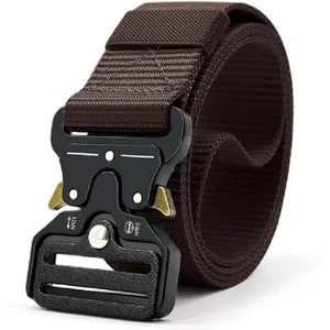 Men Nylon Belt with Quick Release American Lock, Grey - Available at AfnoBazar Nepal