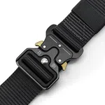 Metal Buckle Quick Release Nylon Lock Belt, Black - Available at AfnoBazar Nepal