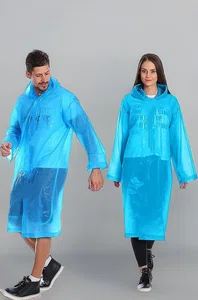Transparent PVC Hooded Raincoat with Sleeves - Available at AfnoBazar Nepal