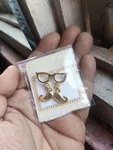 Golden and Black Brass Moustache with Spectacles Brooch - Available at AfnoBazar Nepal