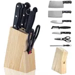 7 Piece Stainless Steel Knife Set with Wooden Stand - Available at AfnoBazar Nepal