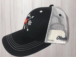 Half Fabric Half Mesh Trucker Cap with Curved Visor - Available at AfnoBazar Nepal