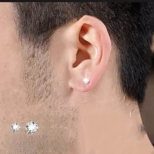 3 Pairs Silver Cubic Zirconia Stud Earrings - Available at AfnoBazar Nepal
