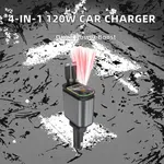 120W Fast Charging Car Charger USB C USB A Dual Port Car Charger 4 in 1 Universal Car Adapter for iPhone Samsung - Available at AfnoBazar Nepal