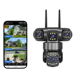 9MP Triple Lens 360° WiFi PTZ CCTV Camera 3MP+3MP+3MP V380 pro Smart Security Camera with Auto Tracking Night Vision Two Way Audio - Available at AfnoBazar Nepal