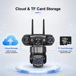 9MP Triple Lens 360° WiFi PTZ CCTV Camera 3MP+3MP+3MP V380 pro Smart Security Camera with Auto Tracking Night Vision Two Way Audio - Available at AfnoBazar Nepal