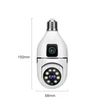 2+2 MP Dual Lens 360° WiFi Bulb Camera 1080P HD CCTV Security Camera E27 Panoramic PTZ Camera with Color Night Vision Two Way Audio - Available at AfnoBazar Nepal