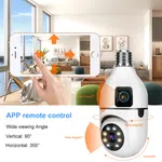2+2 MP Dual Lens 360° WiFi Bulb Camera 1080P HD CCTV Security Camera E27 Panoramic PTZ Camera with Color Night Vision Two Way Audio - Available at AfnoBazar Nepal