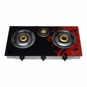 3 Burner Glass Top Gas Cooktop with Stainless Steel Body - Available at AfnoBazar Nepal