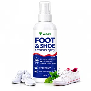 Vakari Foot & Shoe Freshener Spray - Odor Eliminator & Antibacterial Protection Spray (50ml)