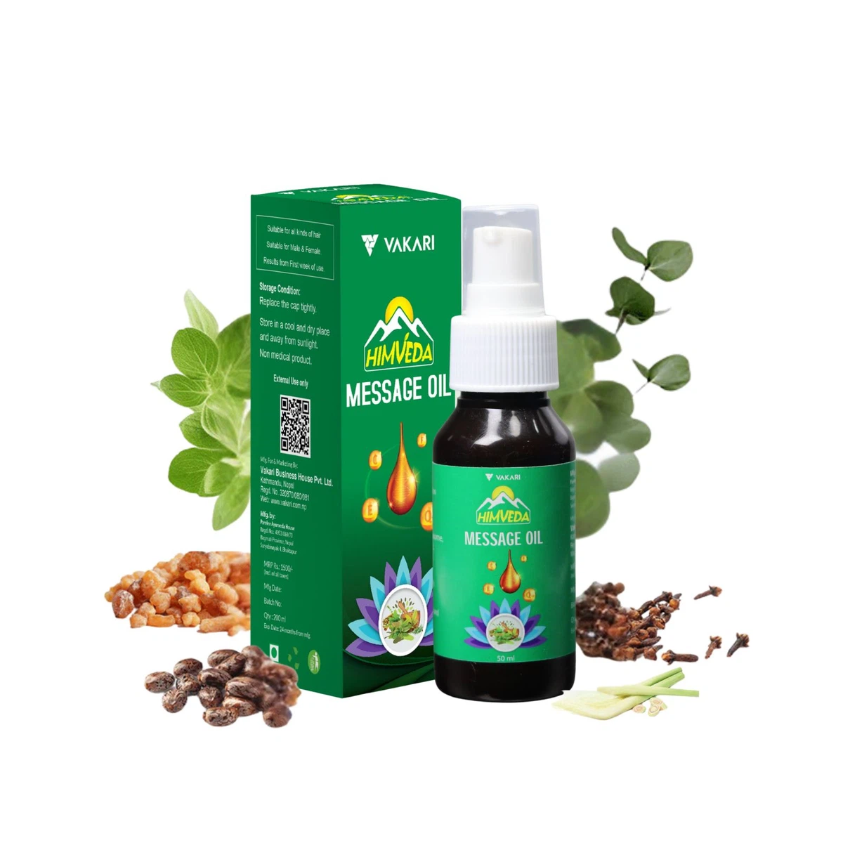 Himveda Massage Oil Pain Relief and Refreshment Massage Oil 50 ml - Available at AfnoBazar Nepal