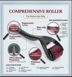 1mm Derma Roller for Hair and Beard Growth - Titanium Micro Needle Roller