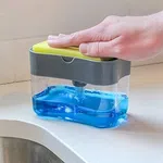 2-in-1 Kitchen Soap Dispenser with Sponge Holder - Refillable Liquid Soap Pump image 3