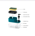 3-in-1 Kitchen Soap Dispenser with Sponge Holder - 19.5 x 10.25 x 9cm image 3