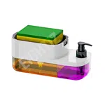 3-in-1 Kitchen Soap Dispenser with Sponge Tray - Dishwashing Liquid Holder image 1