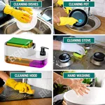 3-in-1 Kitchen Soap Dispenser with Sponge Tray - Dishwashing Liquid Holder image 7