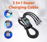 3-in-1 Universal Charging Cable - 100W Fast Charge with Auto Shut-Off and Data Transfer image 4