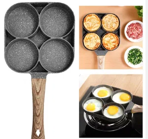 4-Hole Egg Frying Pan - Non-Stick Omelette and Pancake Pan with Maifan Stone Coating