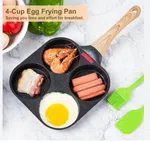 4-Hole Egg Frying Pan - Non-Stick Omelette and Pancake Pan with Maifan Stone Coating image 4