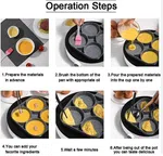 4-Hole Egg Frying Pan - Non-Stick Omelette and Pancake Pan with Maifan Stone Coating image 6