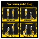 4-in-1 Fast Charging Cable L-207 - Pack of 2, Type C, USB A and Lightning, 65W image 5