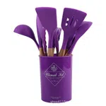 12 Piece Silicone Spatula Set - Heat Resistant Kitchen Utensils with Wooden Handles and Holder image 5