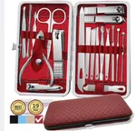19 Piece Manicure and Pedicure Set - Stainless Steel Nail Clipper Kit with Case image 2