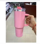 40oz Insulated Tumbler with Handle and Straw - Stainless Steel Travel Mug image 1