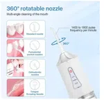230ml Oral Irrigator with 4 Nozzles - USB Rechargeable Water Flosser, IPX7 Waterproof image 5