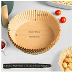 Air Fryer Paper Liners - 50 Pieces Disposable Non-Stick Round Baking Papers image 3