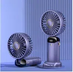 Foldable Neck Hanging Fan - USB Rechargeable 5 Speed Fan with Phone Stand and Display image 1