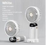Foldable Neck Hanging Fan - USB Rechargeable 5 Speed Fan with Phone Stand and Display image 4