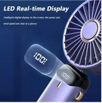 Foldable Neck Hanging Fan - USB Rechargeable 5 Speed Fan with Phone Stand and Display image 6