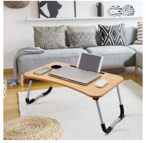 Folding Laptop Table with iPad Stand - Portable Bed and Office Study Desk