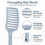 Hair Detangling Brush - Flexible Nylon Bristle Brush for All Hair Types image 3