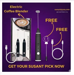 Handheld Electric Milk Frother - Stainless Steel Whisk for Coffee and Drink Mixing