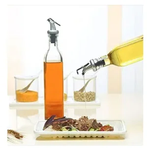 Glass Oil Dispenser Bottle for Kitchen - Dripless Spout with Snap Cap