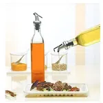 Glass Oil Dispenser Bottle for Kitchen - Dripless Spout with Snap Cap image 1