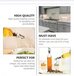 Glass Oil Dispenser Bottle for Kitchen - Dripless Spout with Snap Cap image 3