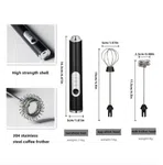 Handheld Milk Frother for Coffee - Stainless Steel Electric Whisk image 1