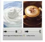 Handheld Milk Frother for Coffee - Stainless Steel Electric Whisk image 4