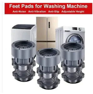 Height Adjustable Anti-Vibration Stand - Shock and Noise Pads for Washing Machine and Fridge