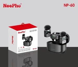 NeePho NP-60 Dual Wireless Collar Mic Set - Type-C and Lightning, 11 Hour Playtime