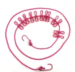 Portable Clothesline with 12 Clips - Elastic Travel Drying Rope with Hanging Hooks image 3
