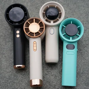 Portable Mini Handheld Fan with Digital Display - USB Rechargeable 3-Speed Travel Fan