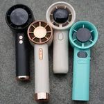 Portable Mini Handheld Fan with Digital Display - USB Rechargeable 3-Speed Travel Fan image 1