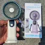 Portable Mini Handheld Fan with Digital Display - USB Rechargeable 3-Speed Travel Fan image 4