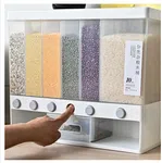 Rice and Cereal Storage Dispenser 10kg - 360 Degree Rotating Box with Measuring Cup image 1