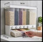 Rice and Cereal Storage Dispenser 10kg - 360 Degree Rotating Box with Measuring Cup image 5