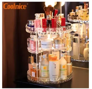Rotating Acrylic Cosmetic Storage Box - 360 Degree Makeup and Skincare Organiser